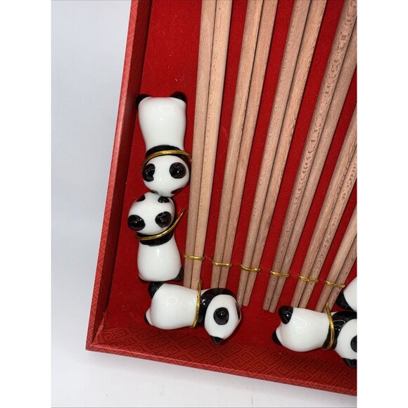 Chopsticks, 6 Pairs Cute Panda Chopsticks with Panda Holders - Picture 4 of 5